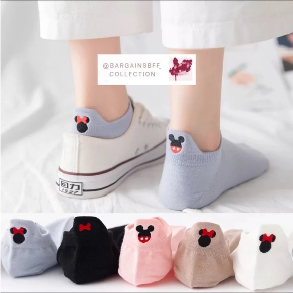 Mickey/Minnie Mouse Pair Ankle Socks - Picture 3 of 3